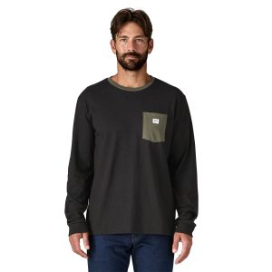 Men's Long-Sleeved Shop Sticker Pocket Responsibili-Tee